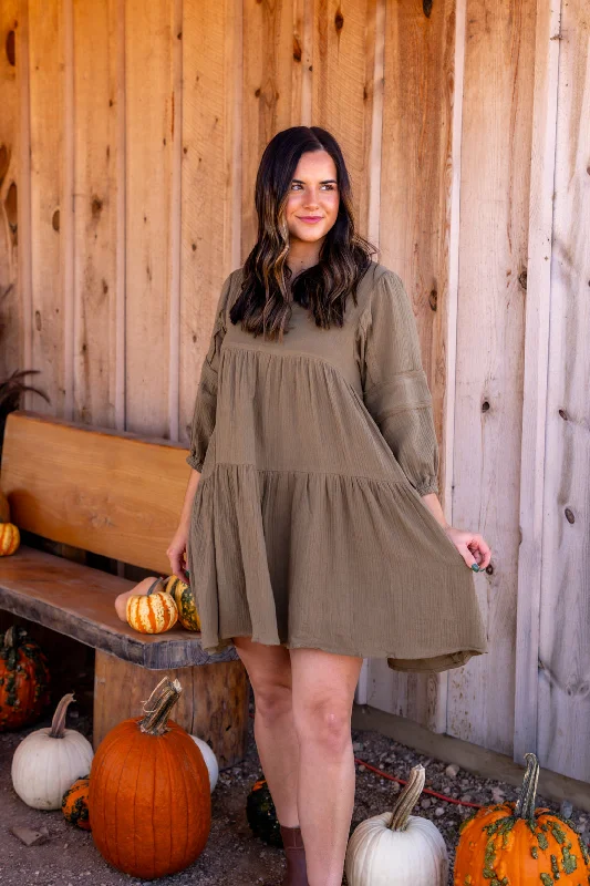 Mini dresses with smock style -Hailey Mini Dress | Ash Olive