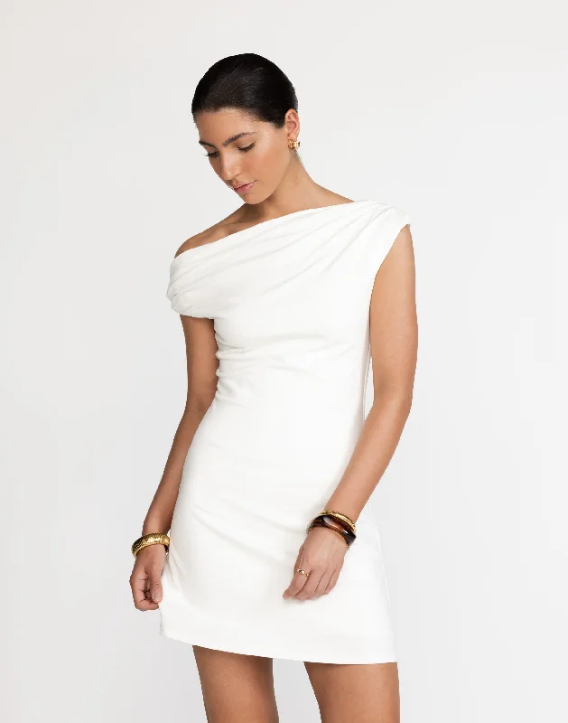 Mini dresses with side slits -Jessi Mini Dress (White)