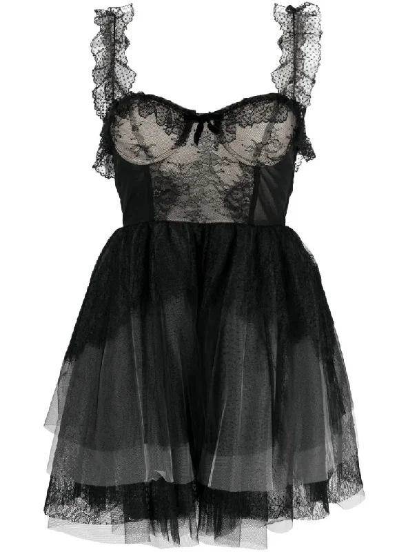 Mini dresses for rooftop nights -sweetheart-neck tulle minidress