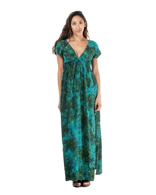 elegant grey maxi dresses -The Batik Shoreline Long Dress