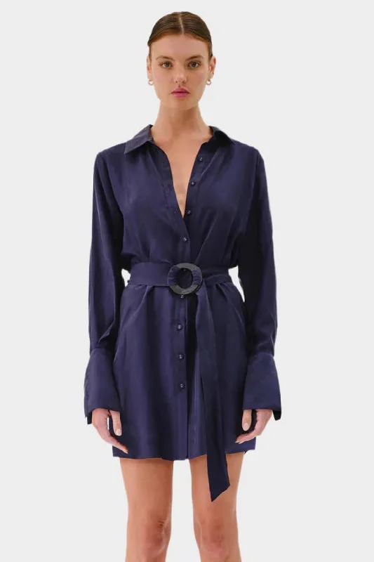 Mini dresses with slit sleeves -SUBOO Womens Jasper Mini Dress - Navy