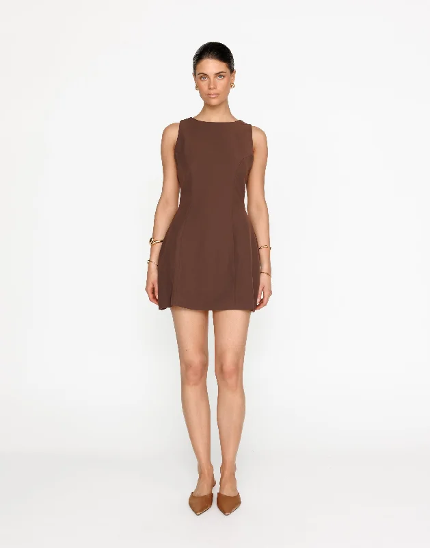 Mini dresses for casual Fridays -Cordelia Mini Dress (Cocoa)