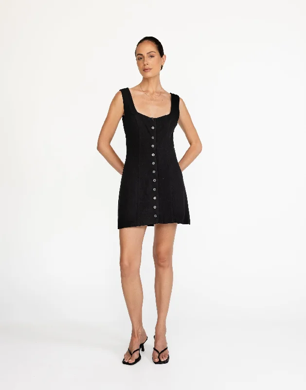 Mini dresses for island getaway -Joni Mini Dress (Black)