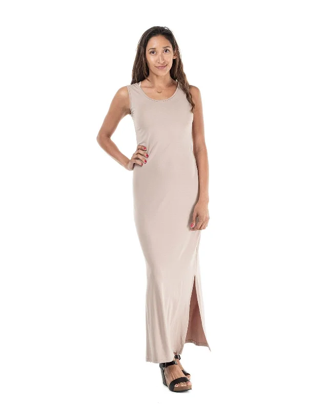 sage green maxi dresses online -Long Tank Dress