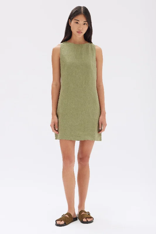 Mini dresses for club shows -Nadine Linen Mini Dress