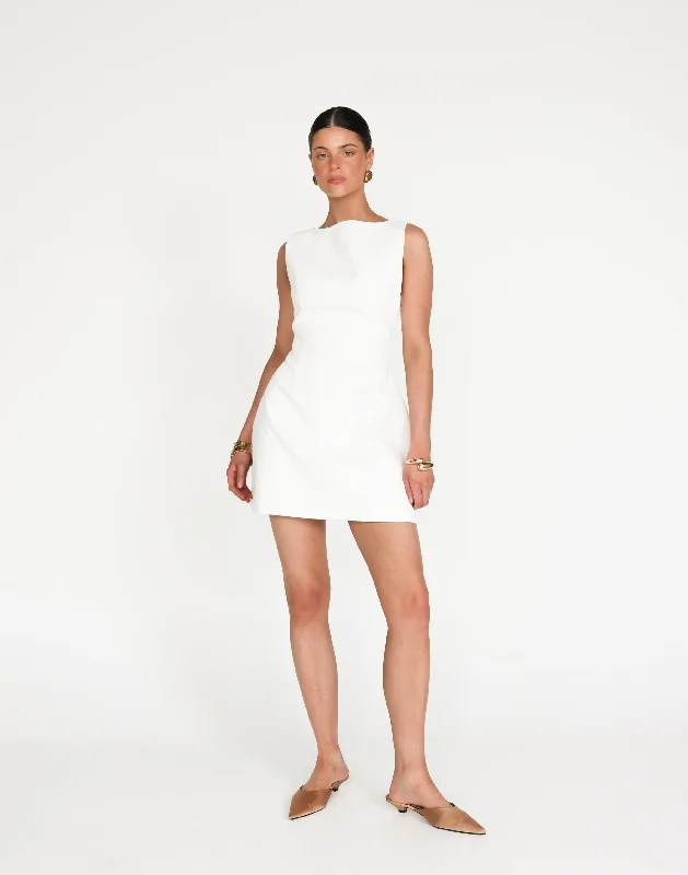 Mini dresses for beach parties -Anders Mini Dress (White)