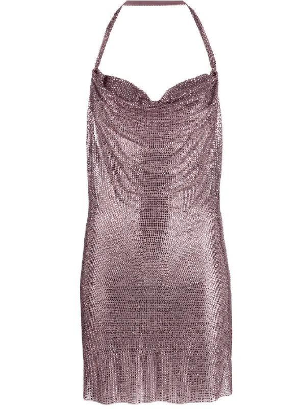 Mini dresses in galaxy print -Embellished net mini dress