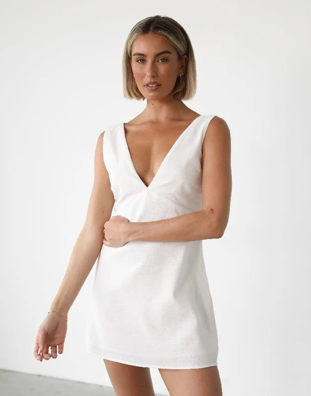 Mini dresses for pool party -Elio Mini Dress (White)