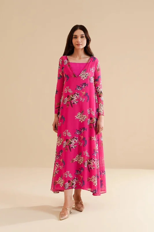 soft pink maxi dresses for dates -Ramer Long