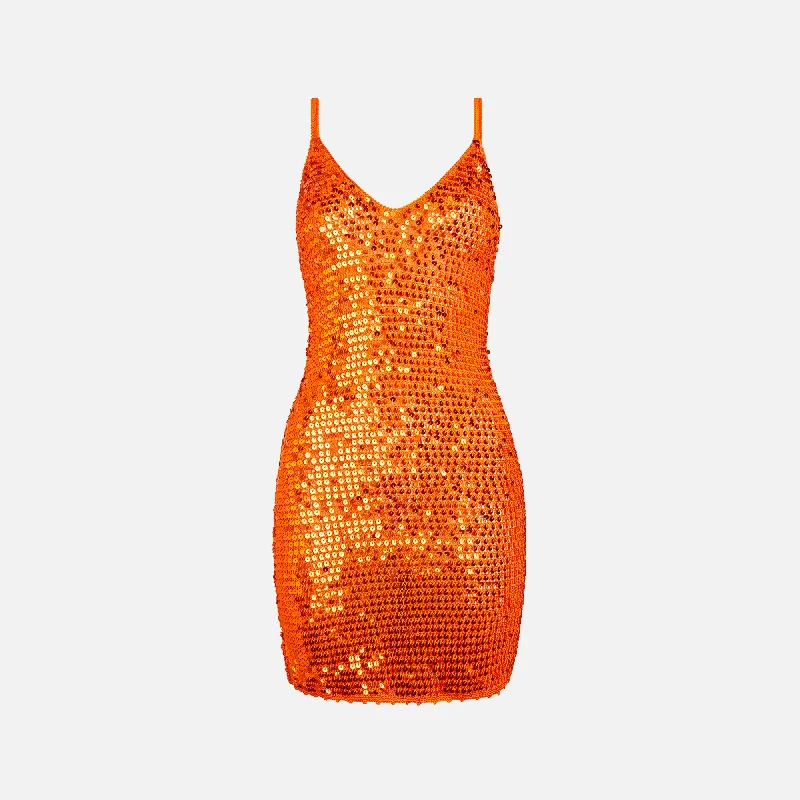 Mini dresses with slim style -Retrofete Elliana Mini Dress - Orange