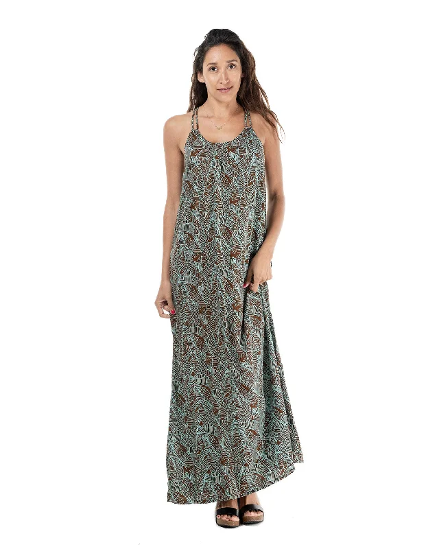 high neck maxi dresses formal -The Kadek Printed Dress Long