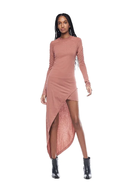 Mini dresses for pop concerts -ASYMMETRICAL MINI DRESS IN BLUSH