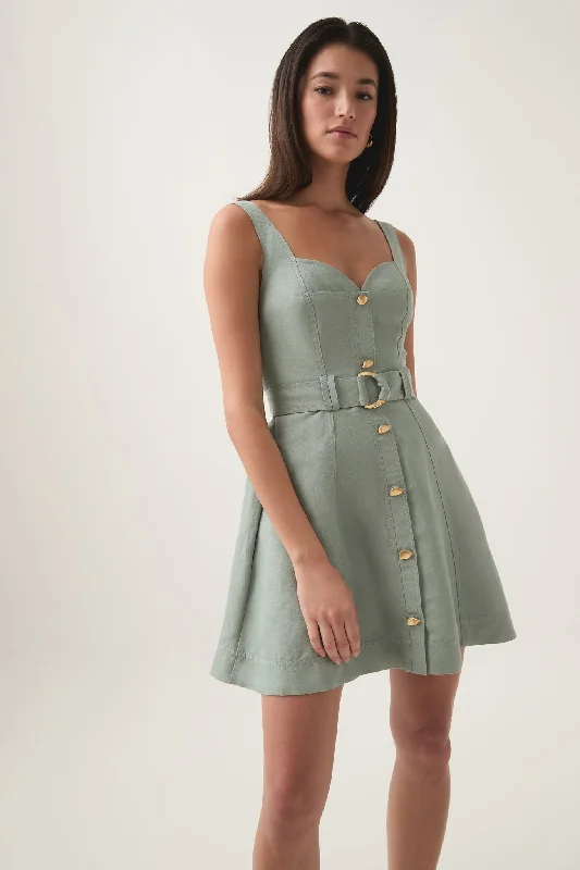 Mini dresses for summer festivals -Clay Belted Mini Dress