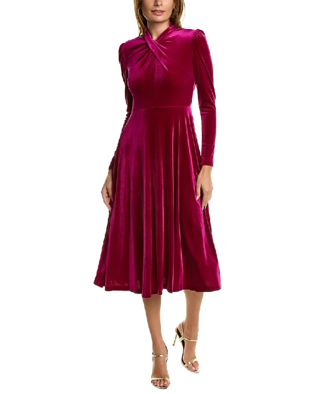 Midi dresses for cruise vacations -MAISON TARA Velvet Midi Dress