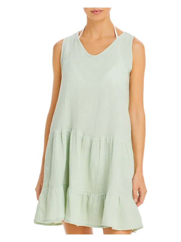 Midi dresses for park outings -Womens Cotton Midi Sundress