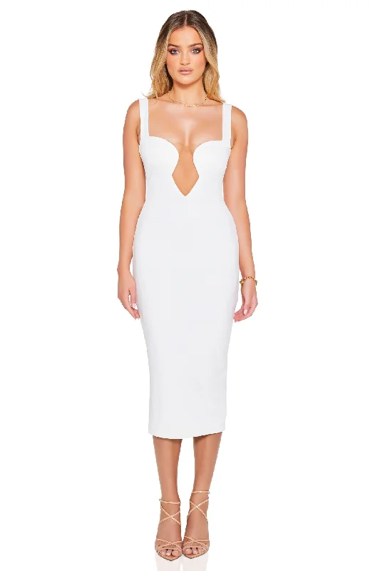 Midi dresses in neutral tones -Nookie Minx Midi Dress - Ivory