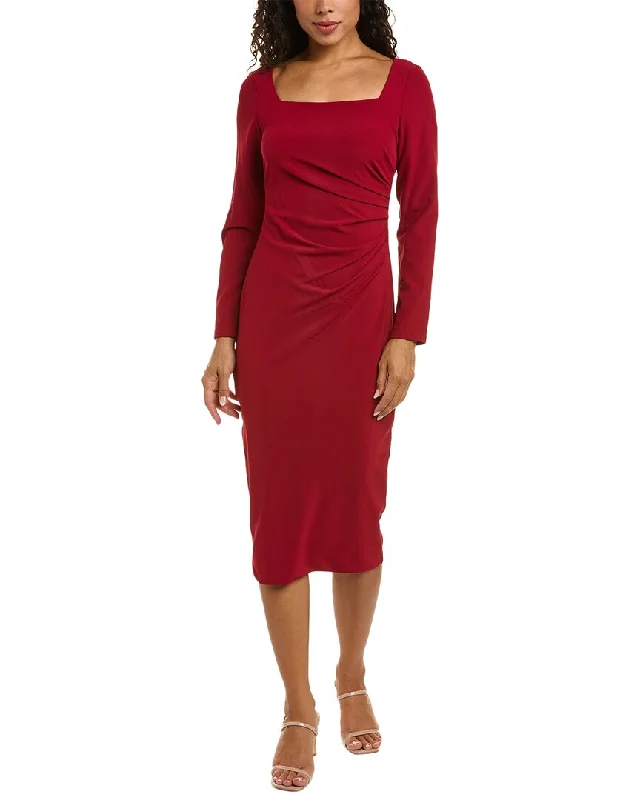 Midi dresses with funnel neck -Taylor Gathered Midi Dress