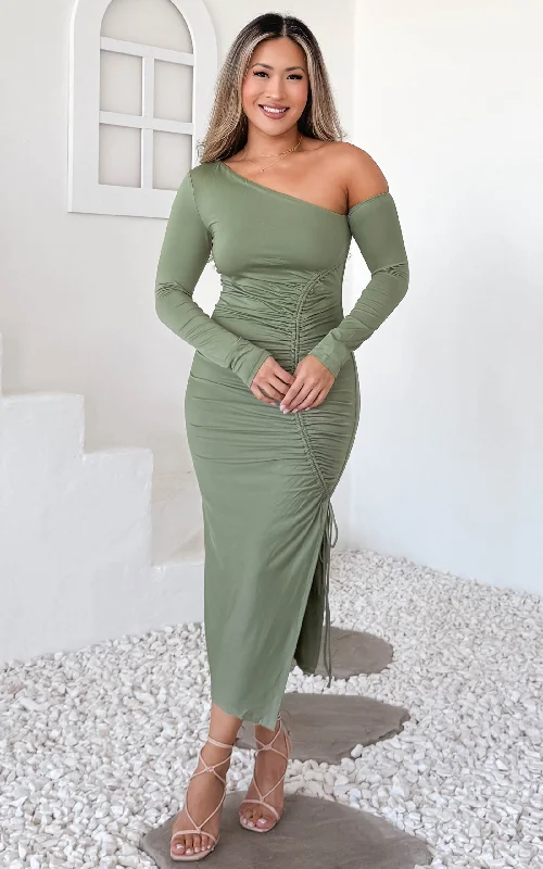 Midi dresses for networking events -Sarah Midi Dress - Sage