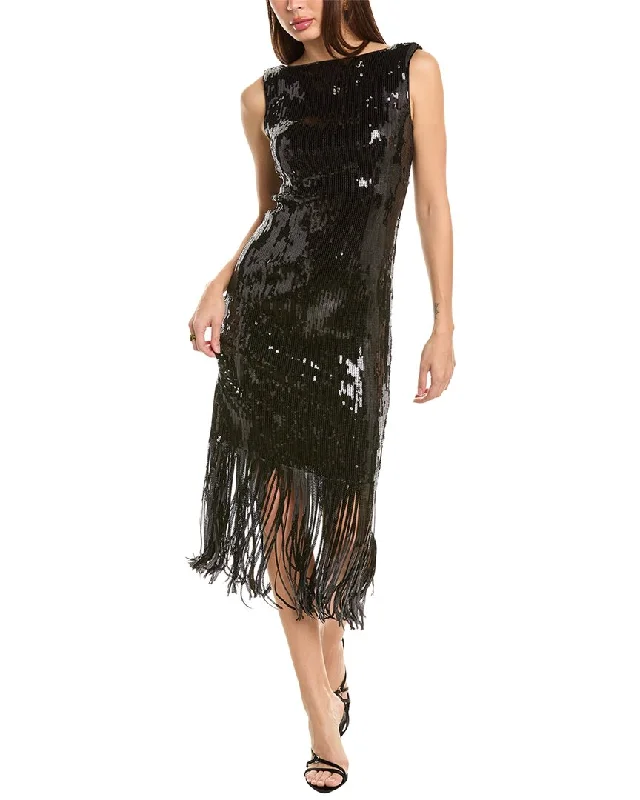 Midi dresses with glitter insert -Nanette Nanette Lepore Sequin Midi Dress