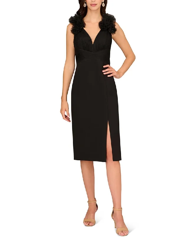 Midi dresses for evening dates -Aidan Mattox Combo Midi Dress