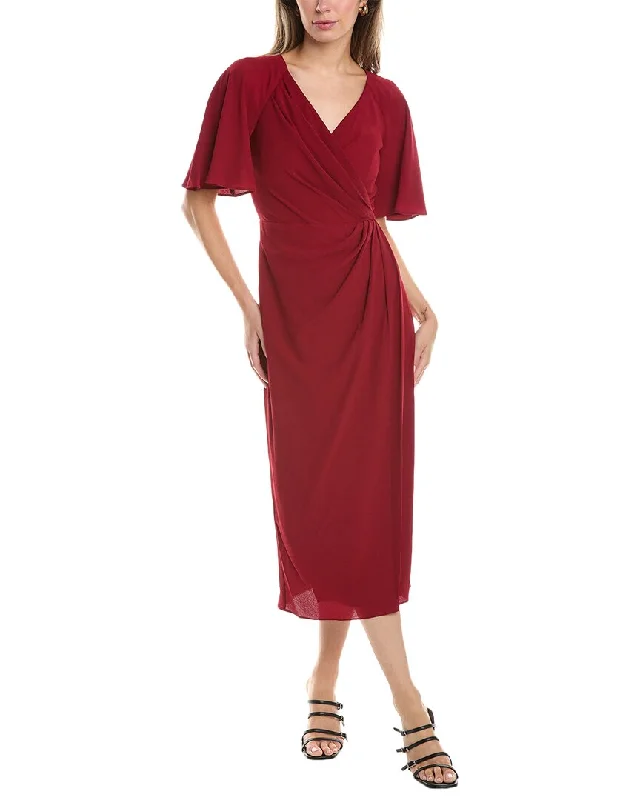 Midi dresses for sunny days -Maggy London Side Drape Midi Dress