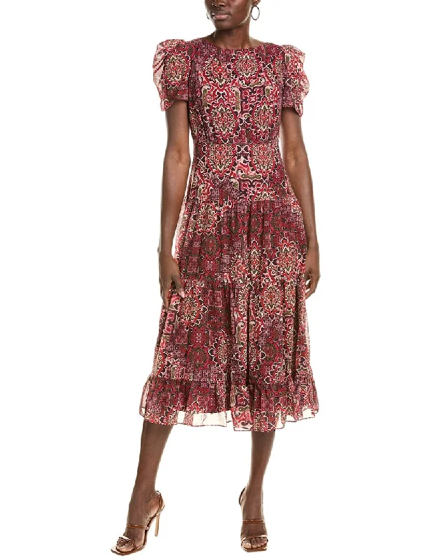 Midi dresses for casual dinners -Vince Camuto Chiffon Midi Dress