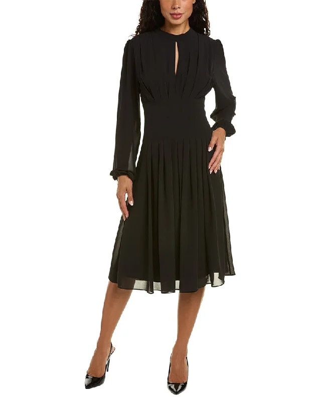 Midi dresses for music gigs -Mikael Aghal Pleated Midi Dress