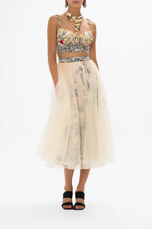 Midi dresses for weekend brunch -MIDI TULLE SKIRT ETCHED INTO ETERNITY