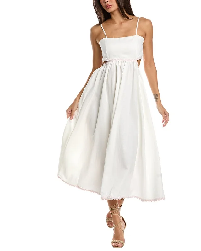 Midi dresses for bridal showers -RACHEL Rachel Roy Scallop Linen-Blend Midi Dress