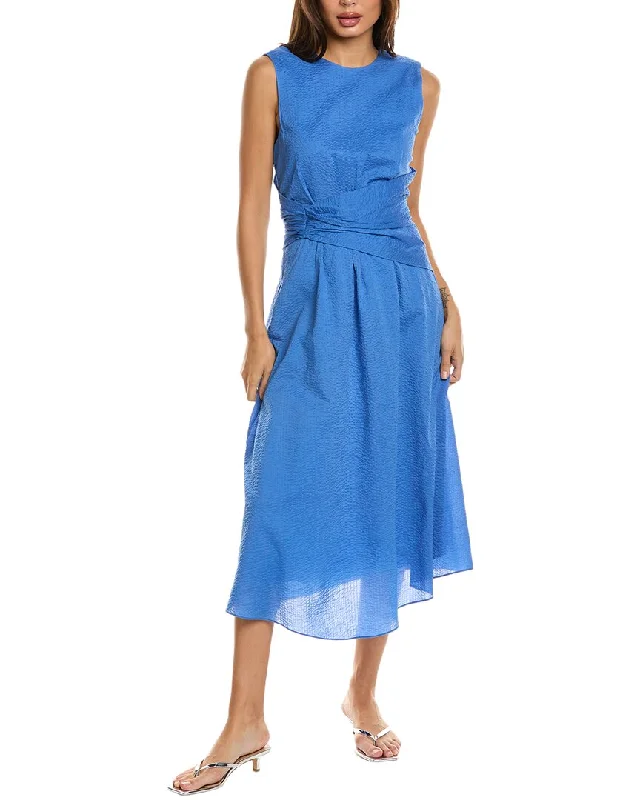 Midi dresses for holiday brunches -FRAME Denim Ruched Midi Dress