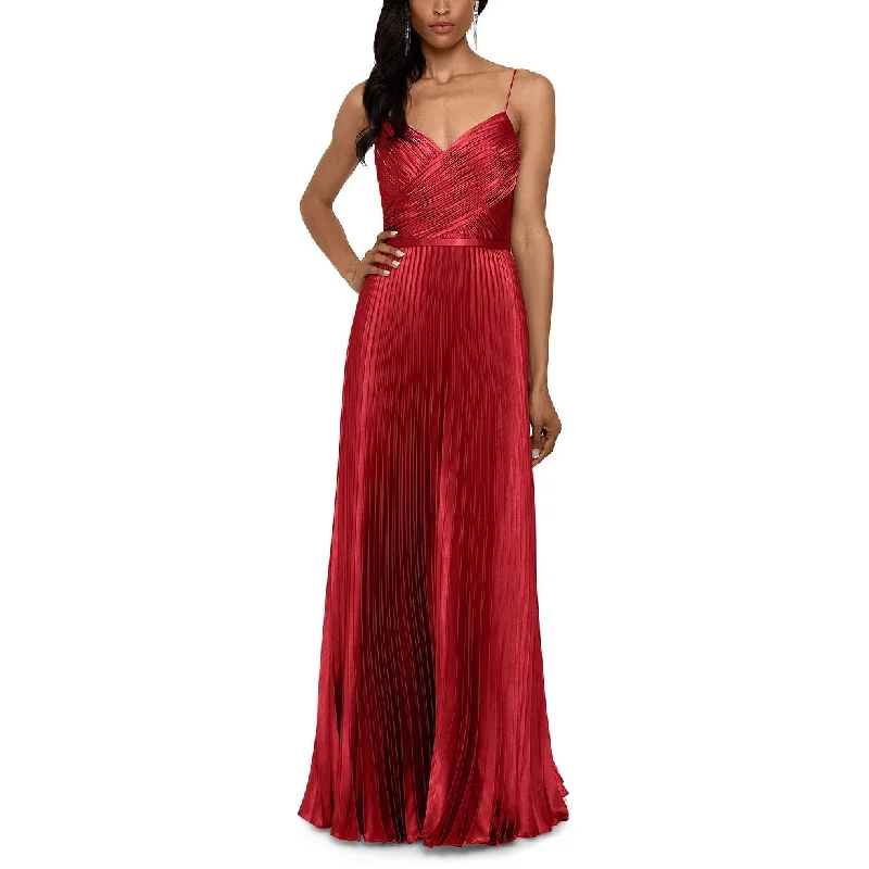 white beach evening dress -Betsy & Adam Women's Satin A-Line Gown Dark Red Size 12