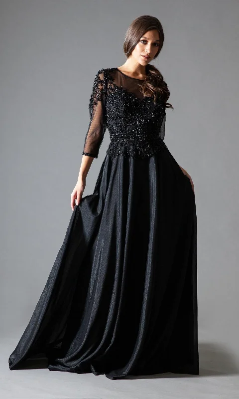 holiday maxi dresses with sparkle -Amelia Couture Long Formal Dress 7041