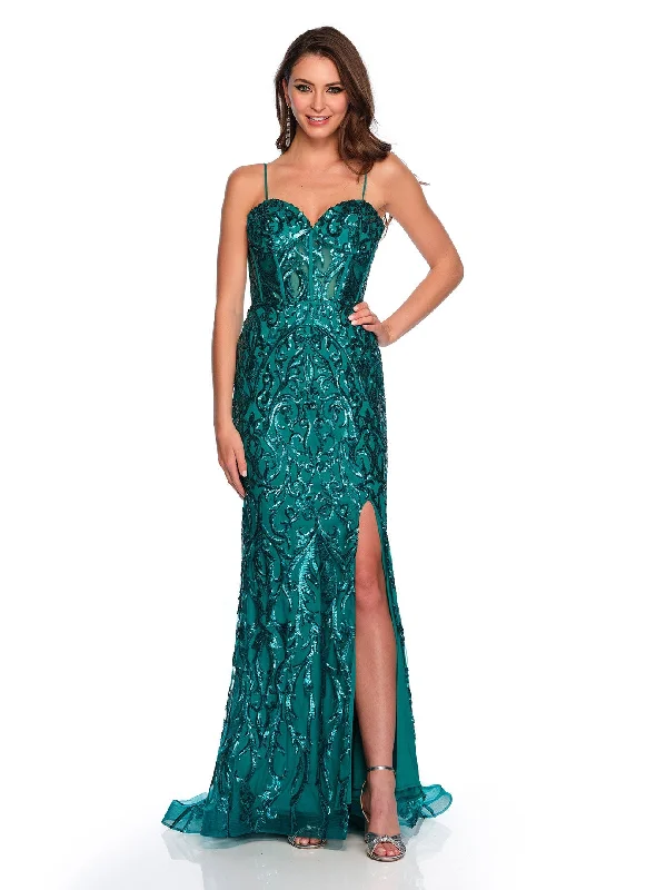 green fall evening dress -Long Evening Dress by Dave and Johnny 11204