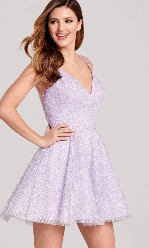 Ellie Wilde EW22059S - Laced Illusion Back Cocktail Dress