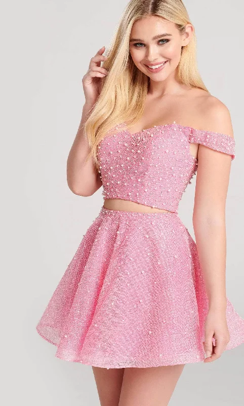 Ellie Wilde EW22061S - Off-Shoulder Two-Piece Cocktail Dress