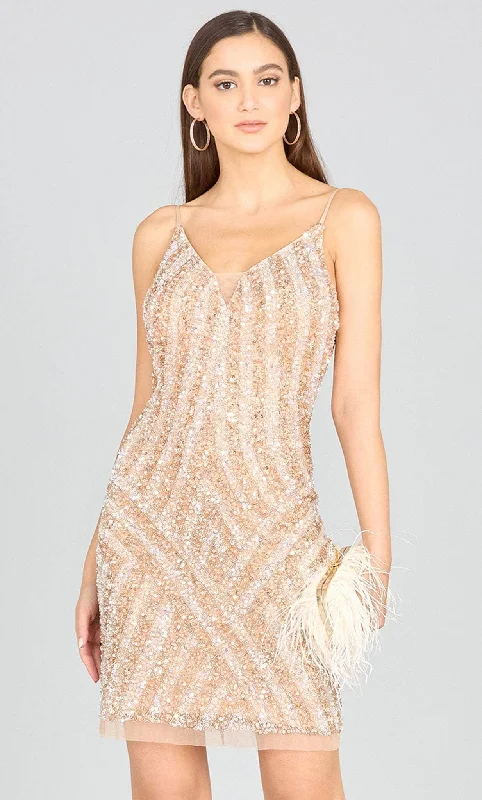 Lara Dresses 29217 - Sleeveless Beaded Cocktail Dress