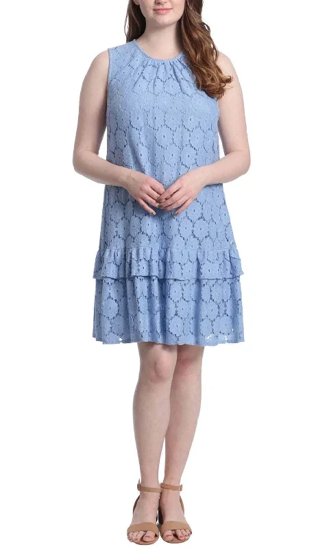 London Times T6137M - Lace Sleeveless Cocktail Dress