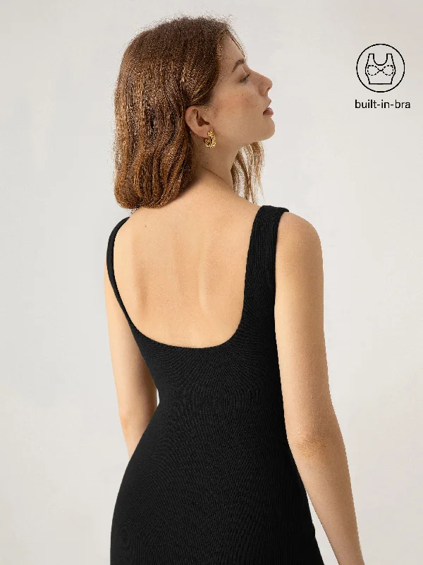 Mini dresses with bow details -Boatneck Bustier Open-Back Brami Mini Dress