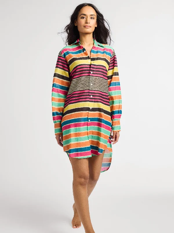 Mini dresses for sunset parties -Holly Mini Dress in Ibiza Stripe